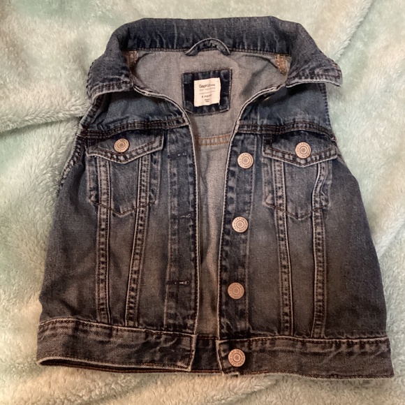 Gap Kids GAP FOR GOOD Denim Girls Jean Jacket Coat Vest  Blue - Picture 1 of 9